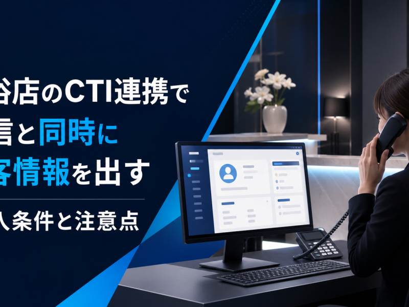 電話応対中の受付スタッフがCTI連携で顧客情報を確認するイメージ