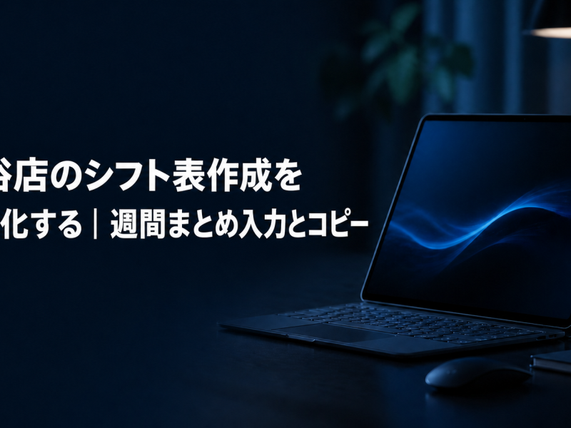 風俗店の週間シフト表を1画面でまとめて入力する店舗管理者のイメージ