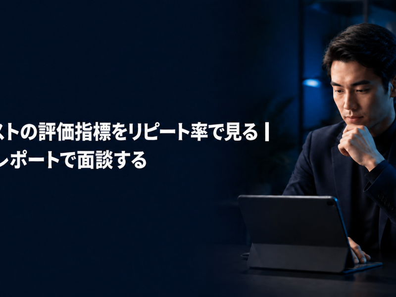 キャストの評価指標をリピート率で見る｜月次レポートで面談するのアイキャッチ
