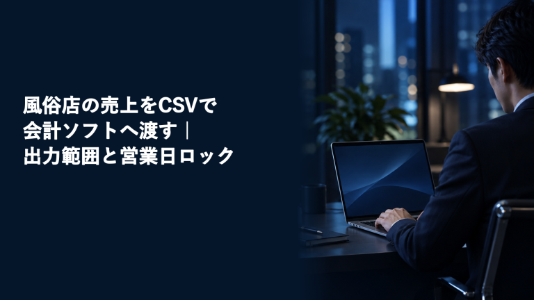 風俗店の売上をCSVで会計ソフトへ渡す｜出力範囲と営業日ロック