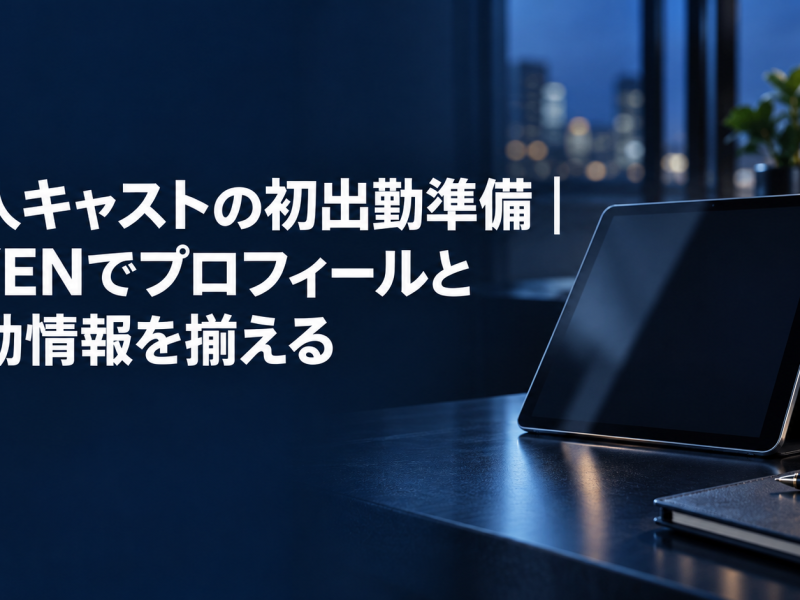 新人キャストの初出勤準備｜CYENでプロフィールと出勤情報を揃える のアイキャッチ